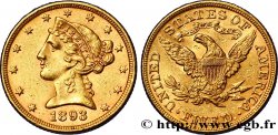 ÉTATS-UNIS D AMÉRIQUE 5 Dollars  Liberty  1893 Philadelphie