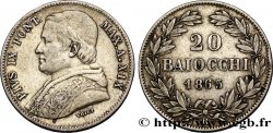 VATICAN AND PAPAL STATES 20 Baiocchi Pie IX an XX 1865 Rome