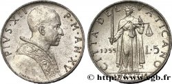 VATIKANSTAAT UND KIRCHENSTAAT 5 Lire Pie XII an XV / la ‘Justice’ 1953 Rome - R
