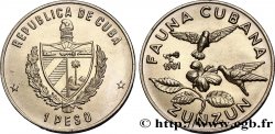 CUBA 1 Peso armes / série Faune Cubaine / Zunzun (Émeraude de Ricord) 1981 