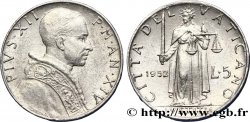 VATICAN AND PAPAL STATES 5 Lire Pie XII an XIV / la ‘Justice’ 1952 Rome