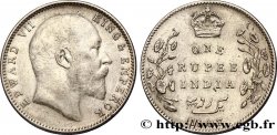 INDES BRITANNIQUES 1 Rupee (Roupie) Edouard VII 1907 Calcutta