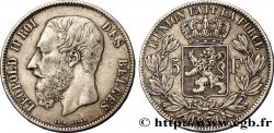 BELGIO 5 Francs Léopold II 1871 