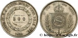 BRAZIL 500 Reis Pierre II 1858 