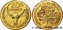 MADAGASCAR Essai de 20 Francs - 4 Ariary buffle / fleurs 1970 Paris