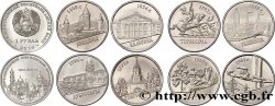 TRANSNISTRIA série de 9 monnaies 1 Rouble villes de Transniestrie 2014