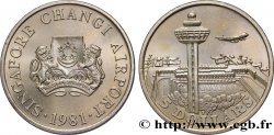 SINGAPUR 5 Dollars aéroport de Changi : emblème vue de l’aéroport 1981