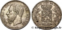 BELGIQUE 5 Francs Léopold II  1874 