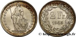 SUISSE 2 Francs Helvetia 1945 Berne
