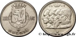 BELGIO 100 Francs bustes des quatre rois de Belgique, légende flamande 1949 