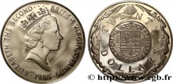 ISLAS VíRGENES BRITáNICAS 20 Dollars Proof Elisabeth II / monnaie d’or de Philippe V 1985 