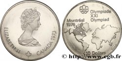 CANADA 10 Dollars JO Montréal 1976 carte du Monde 1973 