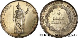 ITALIA - LOMBARDIA 5 Lire Gouvernement provisoire de Lombardie 1848 Milan