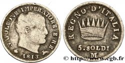 ITALIE - ROYAUME D ITALIE - NAPOLÉON Ier 5 Soldi 1813 Milan