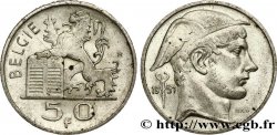 BELGIUM 50 Francs lion posé sur les tables de la loi / Mercure légende flamande 1951