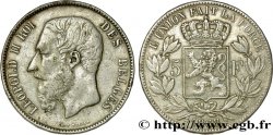 BELGIQUE 5 Francs Léopold II 1868