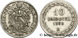 VATICAN ET ÉTATS PONTIFICAUX 10 Baiocchi Pie IX an XVII 1862 Rome