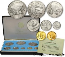 BELIZE Série Proof 8 monnaies emblèmes / oiseaux 1975 Franklin Mint