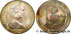 COOK INSELN 2 Dollars Proof 25e anniversaire du couronnement d’Elisabeth II 1973 