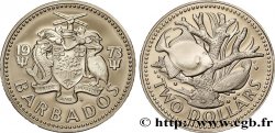 BARBADOS 2 Dollars Proof Poissons et corail 1973 