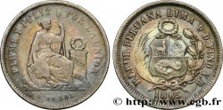 PERU 1/5 Sol “Liberté” assise 1865 Lima