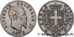ITALIE 5 Lire Victor Emmanuel II 1873 Milan