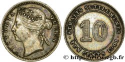 MALAISIE - ÉTABLISSEMENTS DES DÉTROITS - VICTORIA 10 Cents 1901 