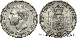 ESPAGNE 50 Centimos Alphonse XII 1880 Madrid