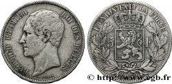 BÉLGICA 5 Francs Léopold Ier 1852 Bruxelles
