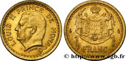 MONACO 1 Franc Louis II / armes (1943) Paris