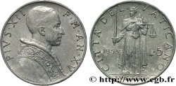 VATICAN AND PAPAL STATES 5 Lire Pie XII / la ‘Justice’ 1953 Rome - R