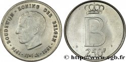 BÉLGICA 250 Francs jubilé d’argent du roi Baudouin légende flamande 1976 Bruxelles