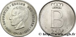 BELGIQUE 250 Francs jubilé d’argent du roi Baudouin légende flamande 1976 Bruxelles
