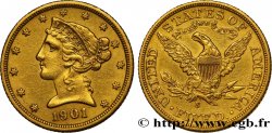 ÉTATS-UNIS D AMÉRIQUE 5 Dollars  Liberty  1901 San Francisco
