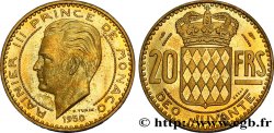 MONACO Essai de 20 Francs prince Rainier III 1950 Paris