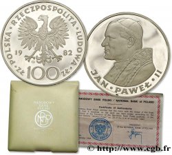 POLOGNE 100 Zlotych Proof visite du pape Jean-Paul II 1982 