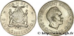 SAMBIA 5 Shillings Président Kaunda / emblème 1965 