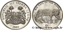 SIERRA LEONE 1 Dollar Proof tigre 2001 