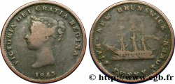 CANADA 1/2 Penny Nouveau Brunswick Victoria 1843 