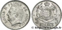 MONACO 5 Francs Louis II / armoiries 1945 Paris