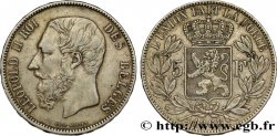 BÉLGICA 5 Francs Léopold II  1868 