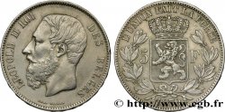 BÉLGICA 5 Francs Léopold II 1870 