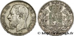 BELGIQUE 5 Francs Léopold II 1873