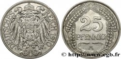 ALLEMAGNE 25 Pfennig Empire aigle impérial 1910 Berlin - A