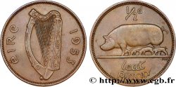 IRLANDE 1/2 Penny harpe / cochons 1953