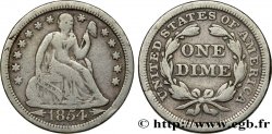ÉTATS-UNIS D AMÉRIQUE 1 Dime (10 Cents) Liberté assise variété avec date encadrée par des flèches 1854 Philadelphie