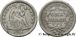 ÉTATS-UNIS D AMÉRIQUE 1 Dime (10 Cents) Liberté assise 1857 Philadelphie