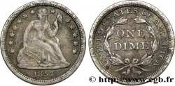 ÉTATS-UNIS D AMÉRIQUE 1 Dime (10 Cents) Liberté assise 1857 Philadelphie