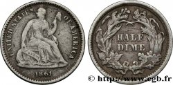 UNITED STATES OF AMERICA 1/2 Dime Liberté assise 1861 Philadelphie