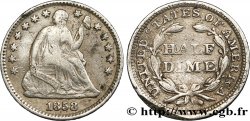 ÉTATS-UNIS D AMÉRIQUE 1/2 Dime (5 Cents) Liberté assise 1858 Philadelphie